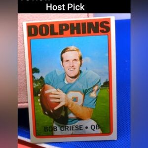 1972 Topps - #80 Bob Griese Dolphins NEAR MINT Classic